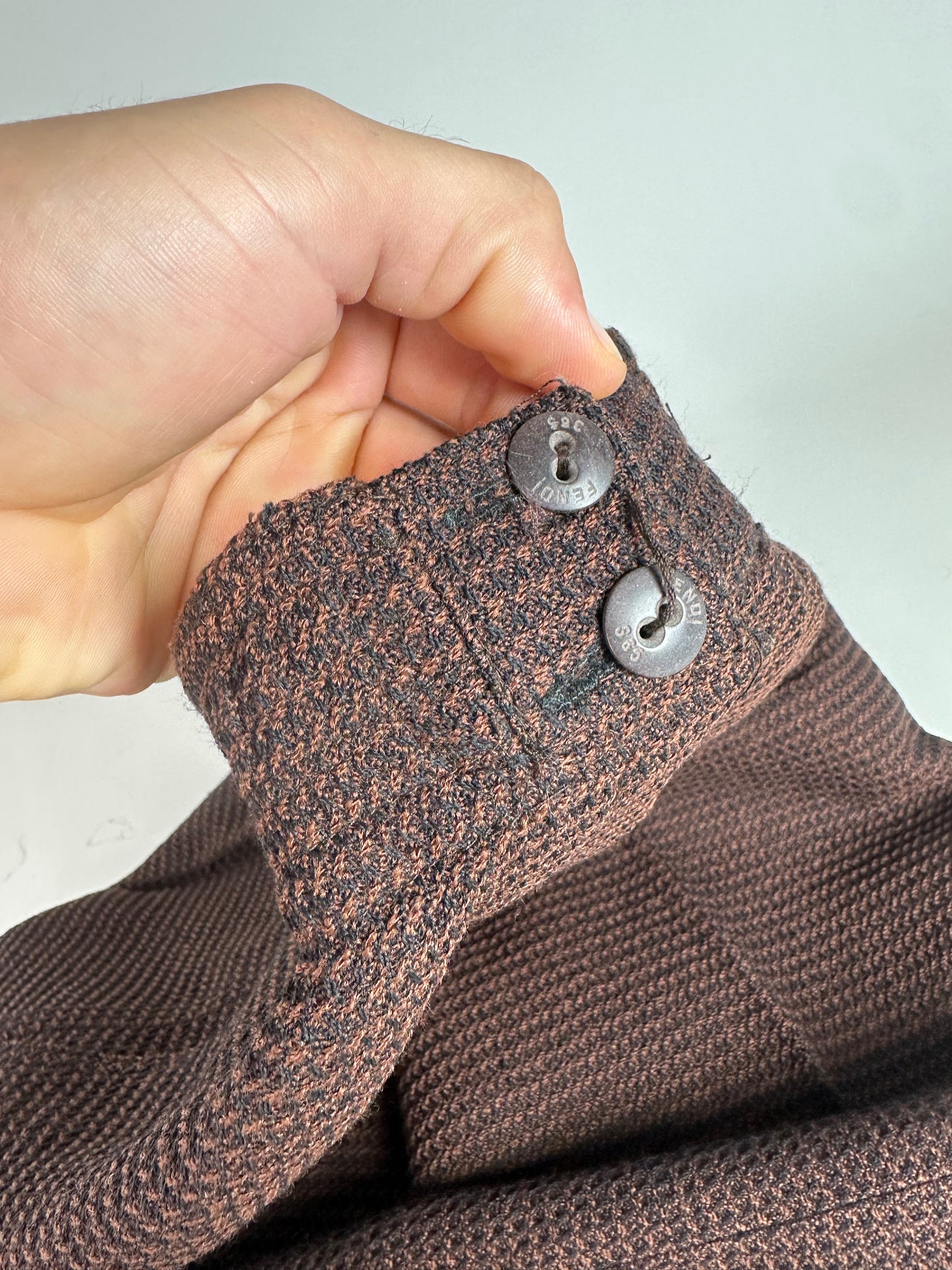 Vintage Fendi Woven Trousers Brown