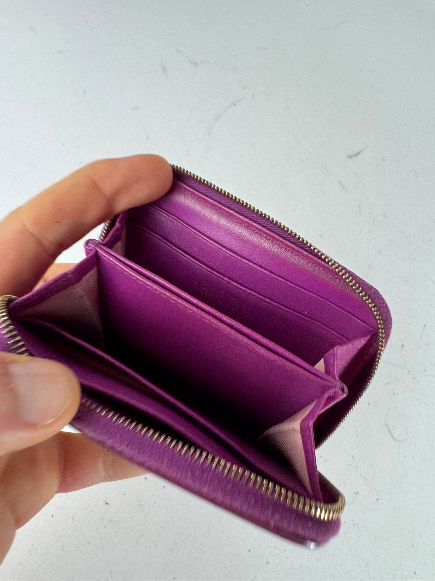 Vintage Emilio Pucci Leather Card Holder Purple Red White