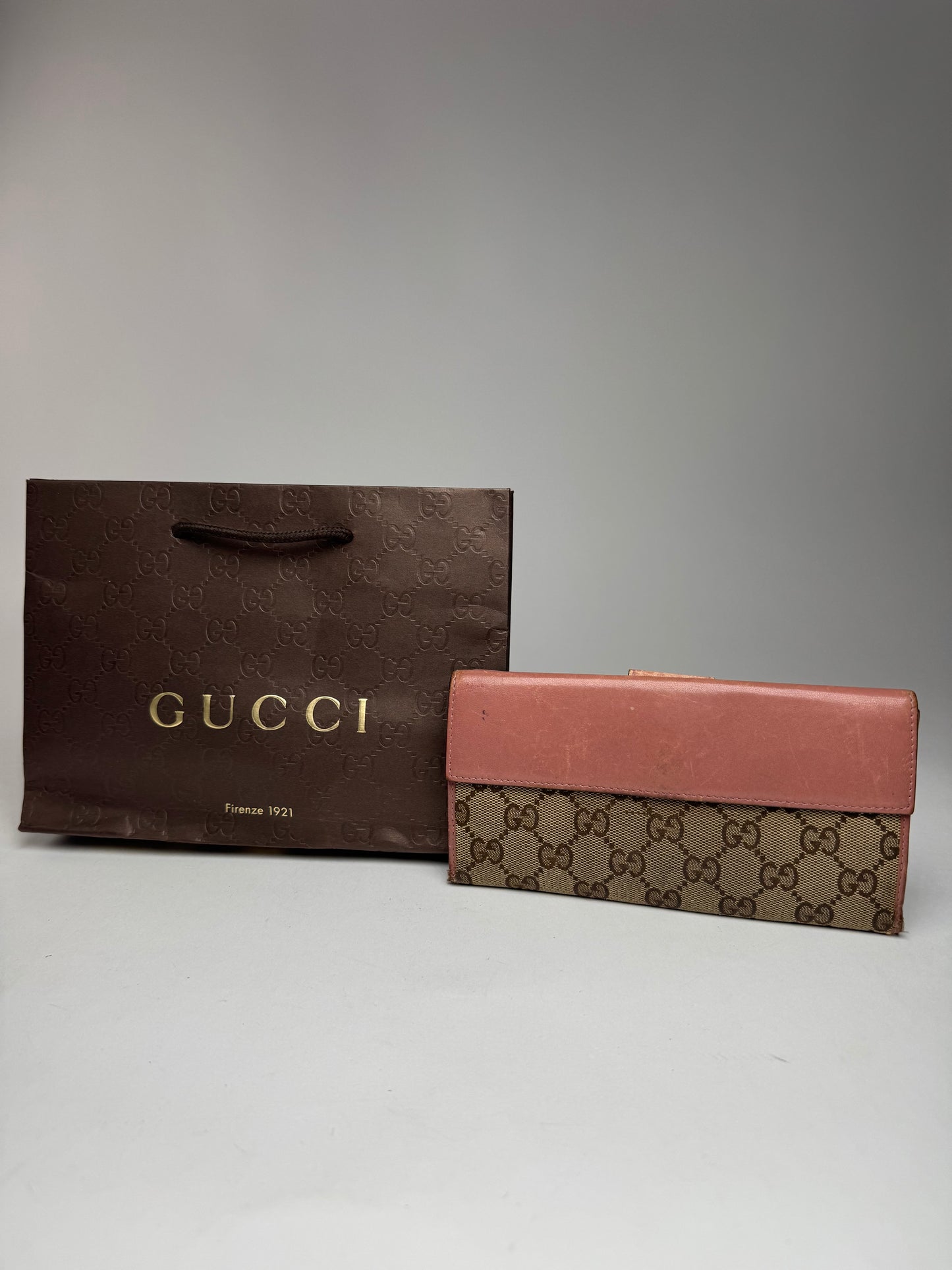 Vintage Gucci Monogram Wallet beige