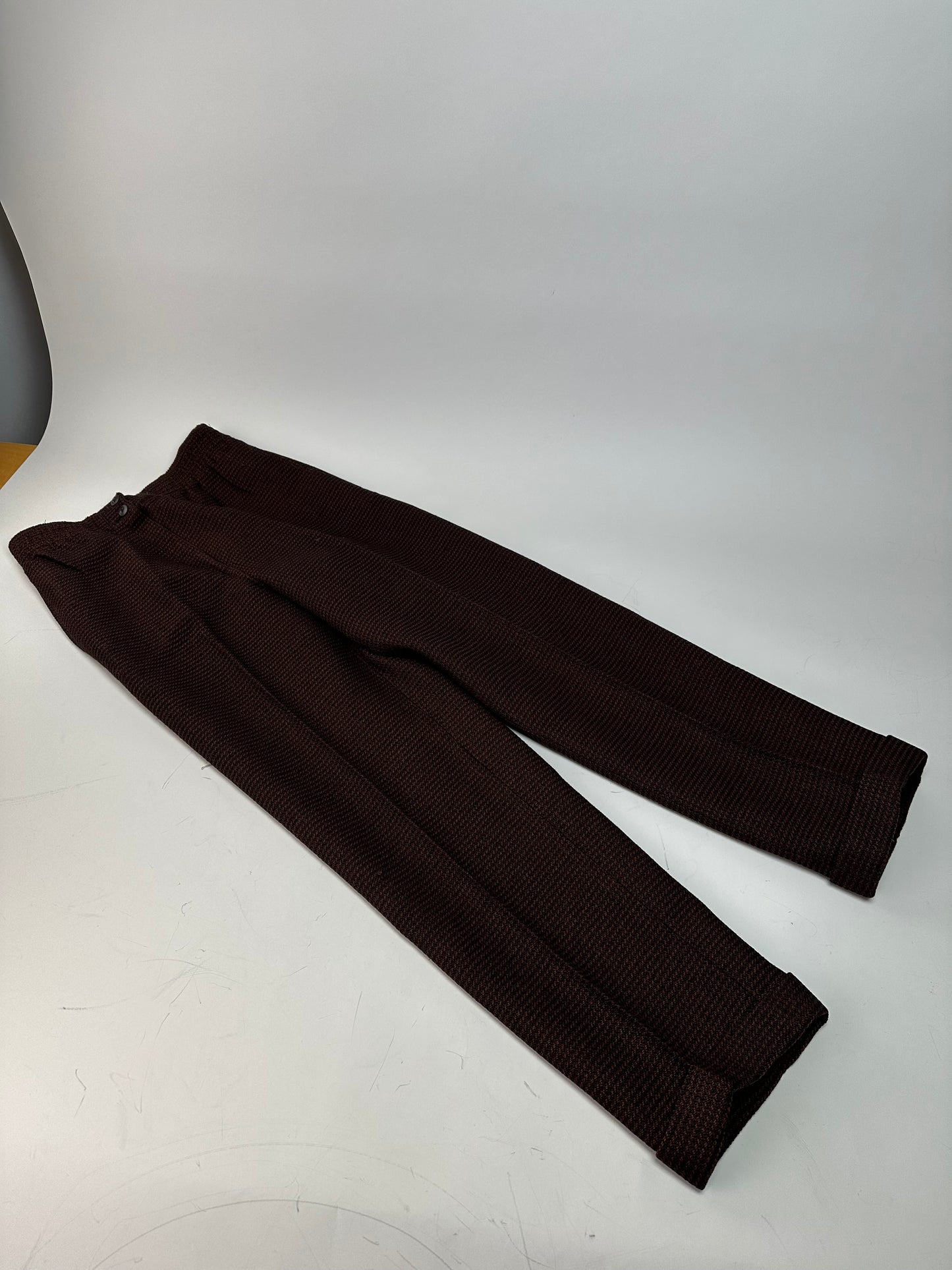 Vintage Fendi Woven Trousers Brown