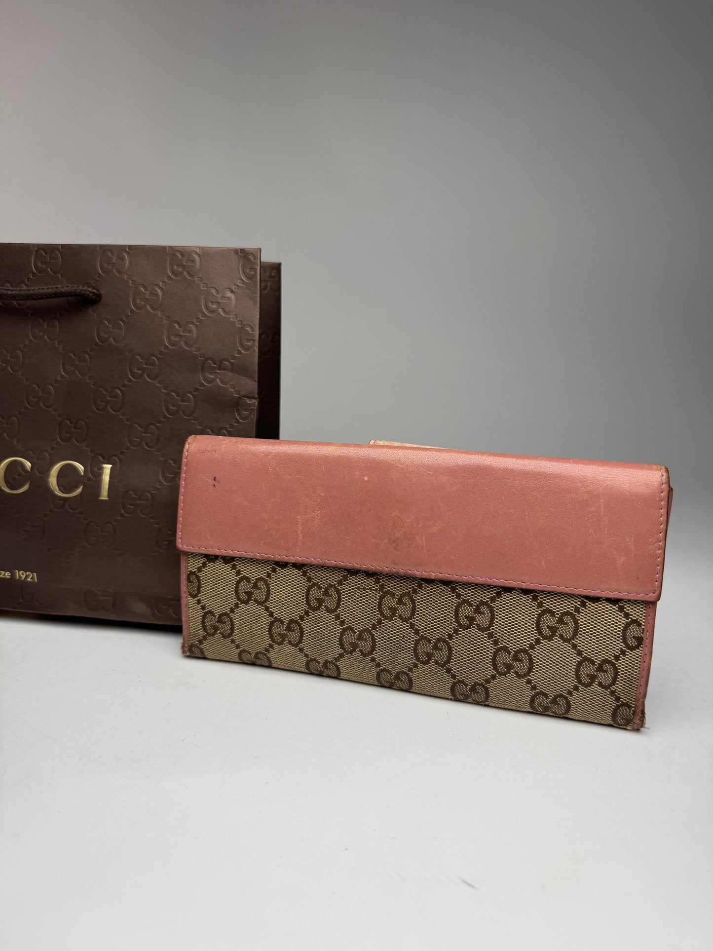 Vintage Gucci Monogram Wallet beige