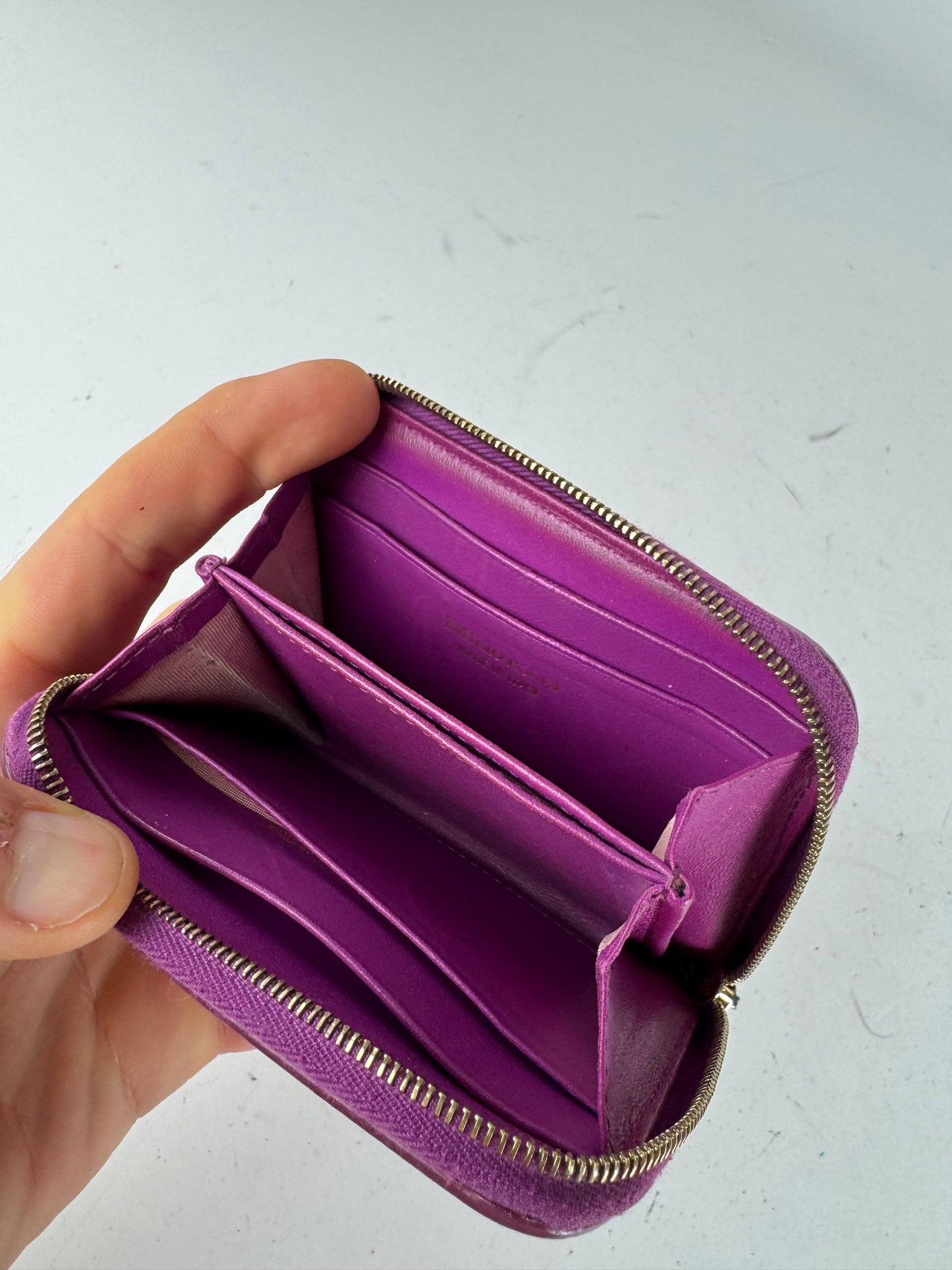 Vintage Emilio Pucci Leather Card Holder Purple Red White