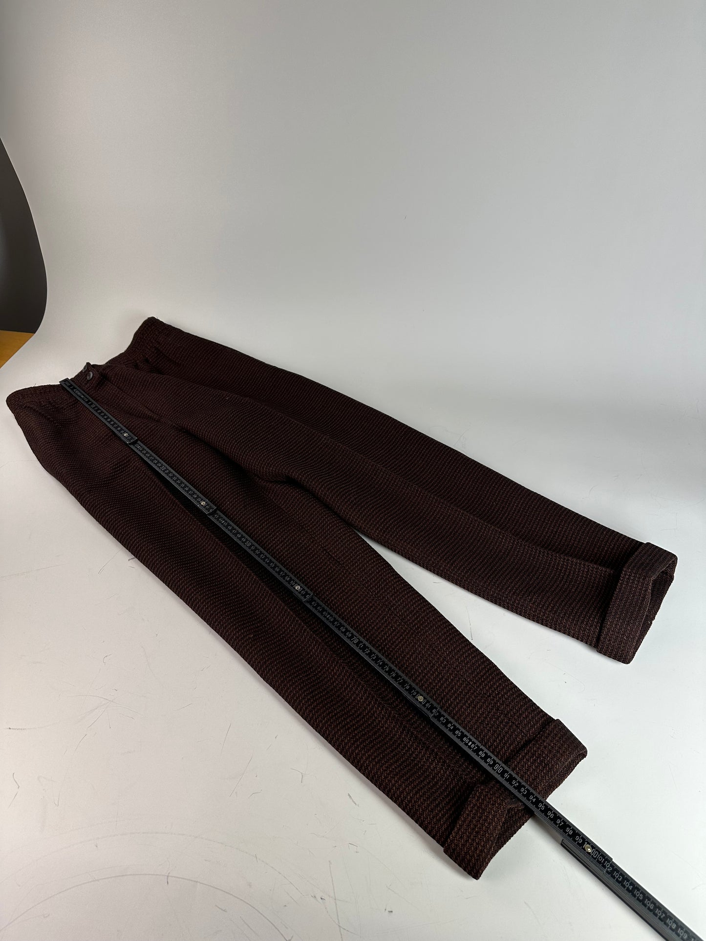Vintage Fendi Woven Trousers Brown