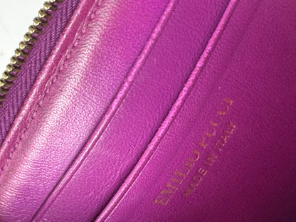 Vintage Emilio Pucci Leather Card Holder Purple Red White