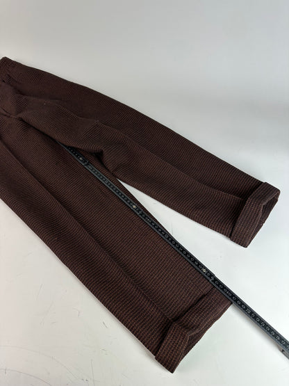 Vintage Fendi Woven Trousers Brown