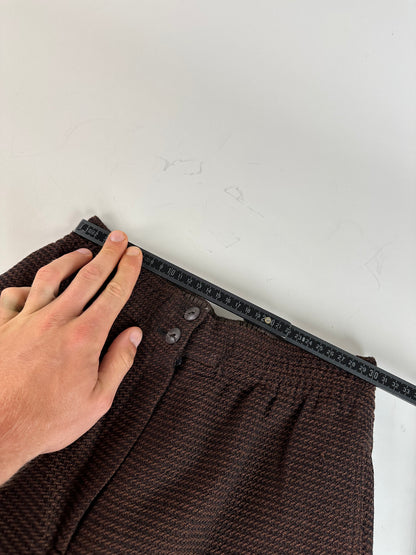Vintage Fendi Woven Trousers Brown