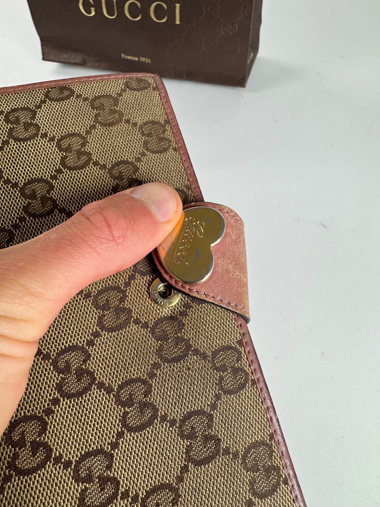Vintage Gucci Monogram Wallet beige