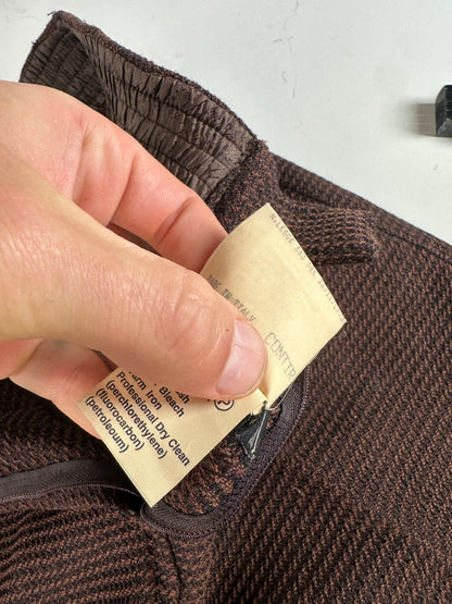 Vintage Fendi Woven Trousers Brown