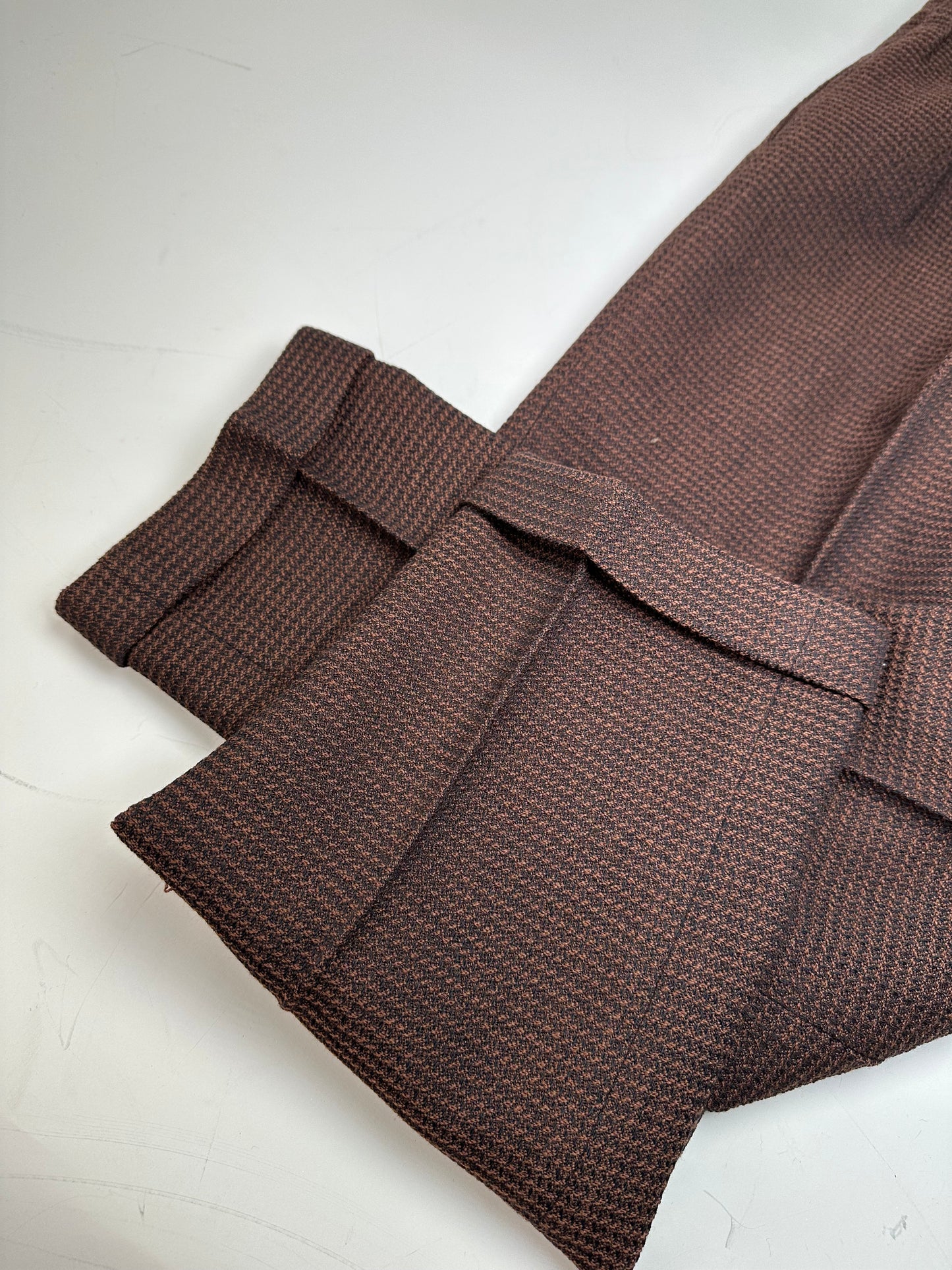 Vintage Fendi Woven Trousers Brown