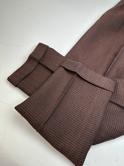 Vintage Fendi Woven Trousers Brown