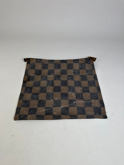 Vintage Fendi Coated Canvas Pouch Brown Black Gold