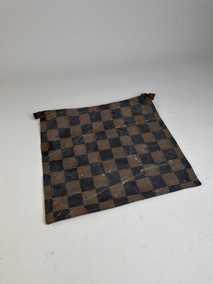 Vintage Fendi Coated Canvas Pouch Brown Black Gold