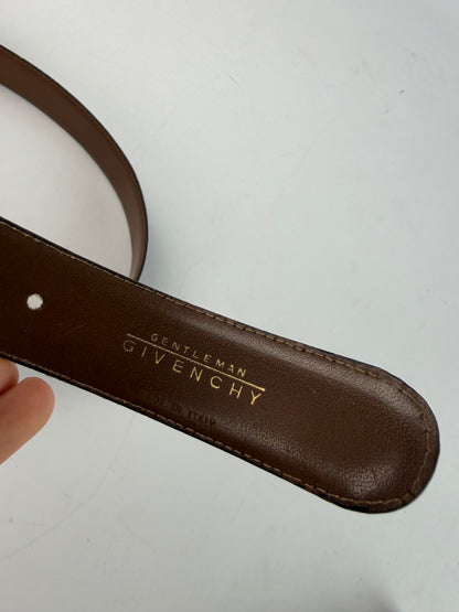 Vintage Givenchy 4G Logo Leather Belt c. Late 1970s Black Gold