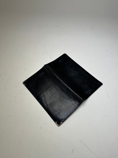 Vintage Celine Leather Wallet Black Gold