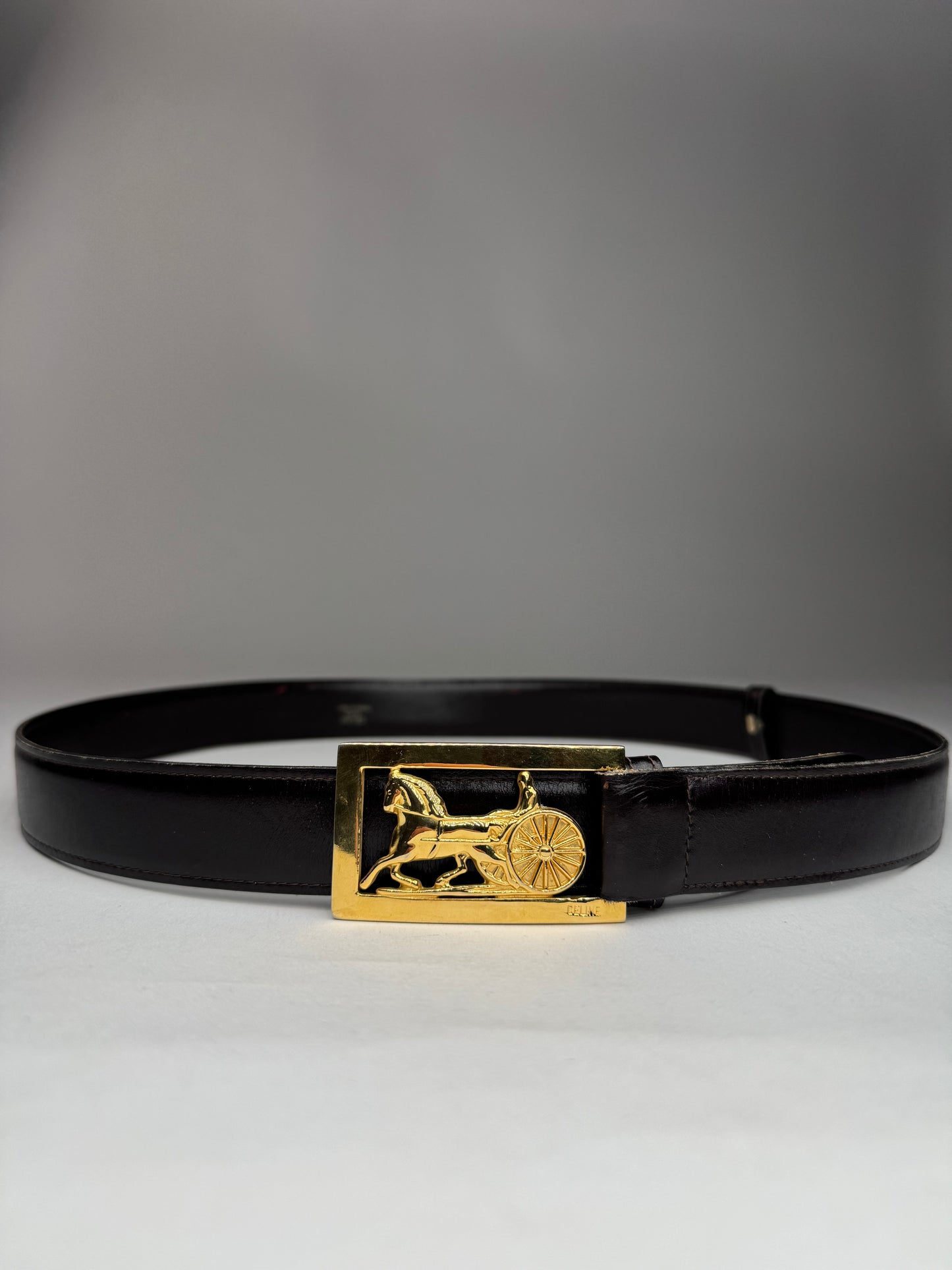 Vintage Celine Paris Leather belt brown