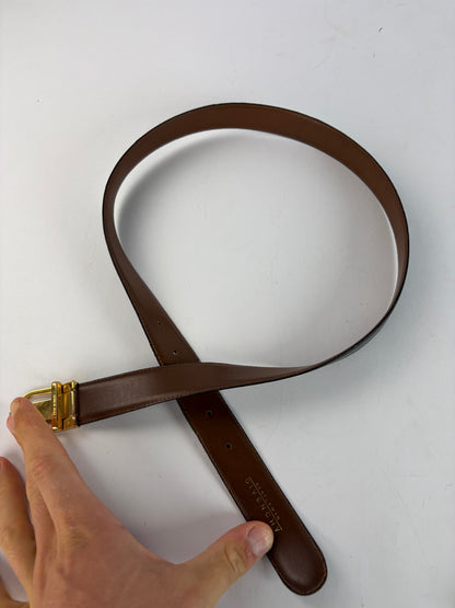 Vintage Givenchy 4G Logo Leather Belt c. Late 1970s Black Gold