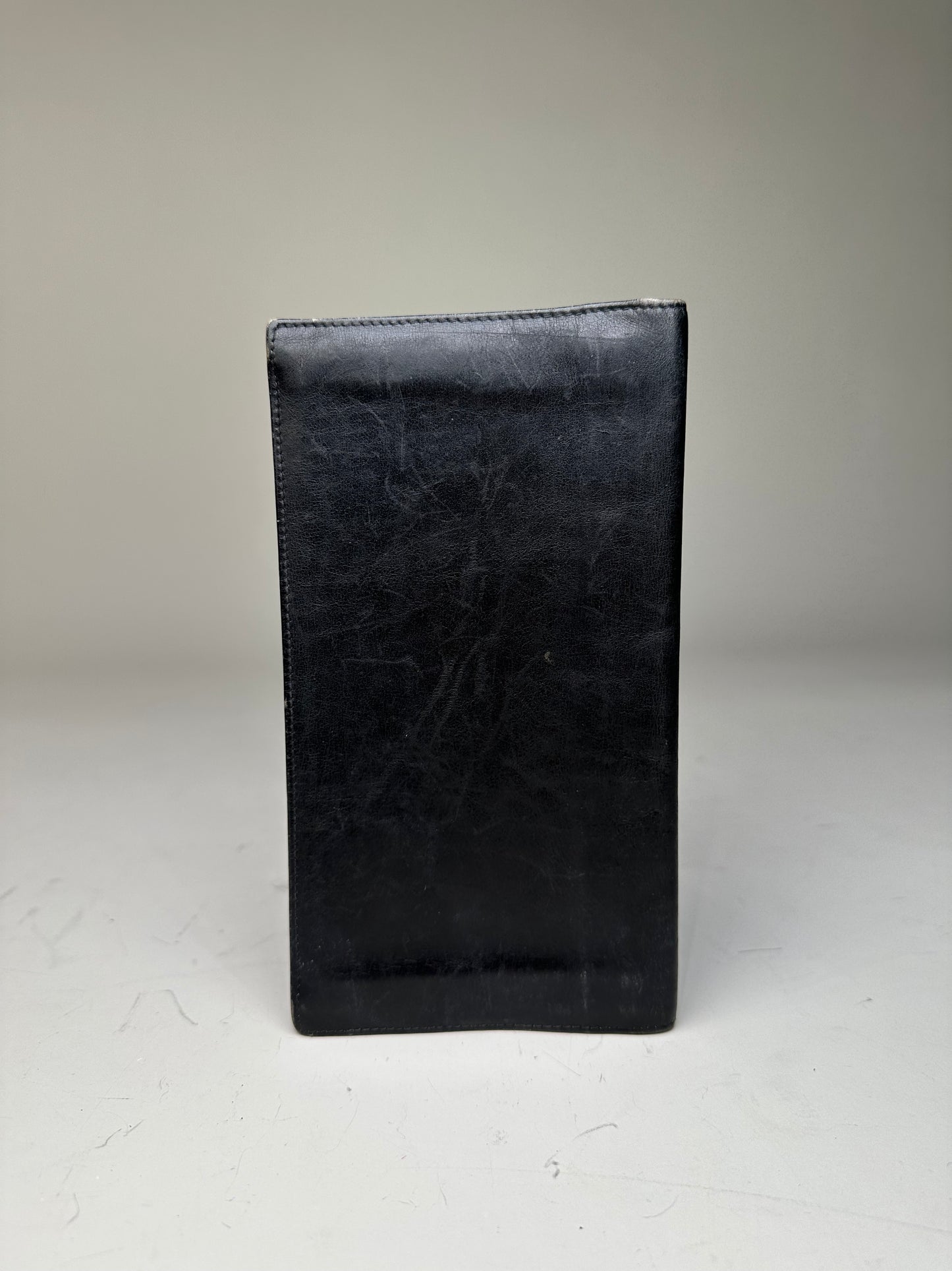 Vintage Celine Leather Wallet Black Gold