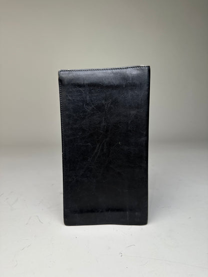 Vintage Celine Leather Wallet Black Gold