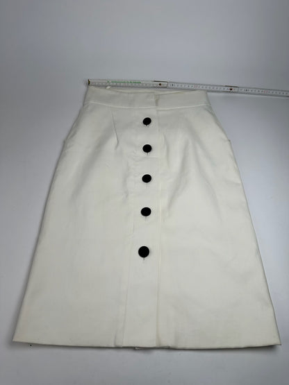Vintage Long Gucci Canvas Skirt white