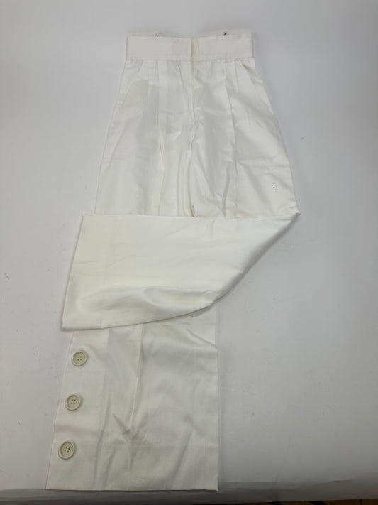 Vintage Givenchy Nouvelle Boutique Wide-Leg Cotton Trousers Ivory M
