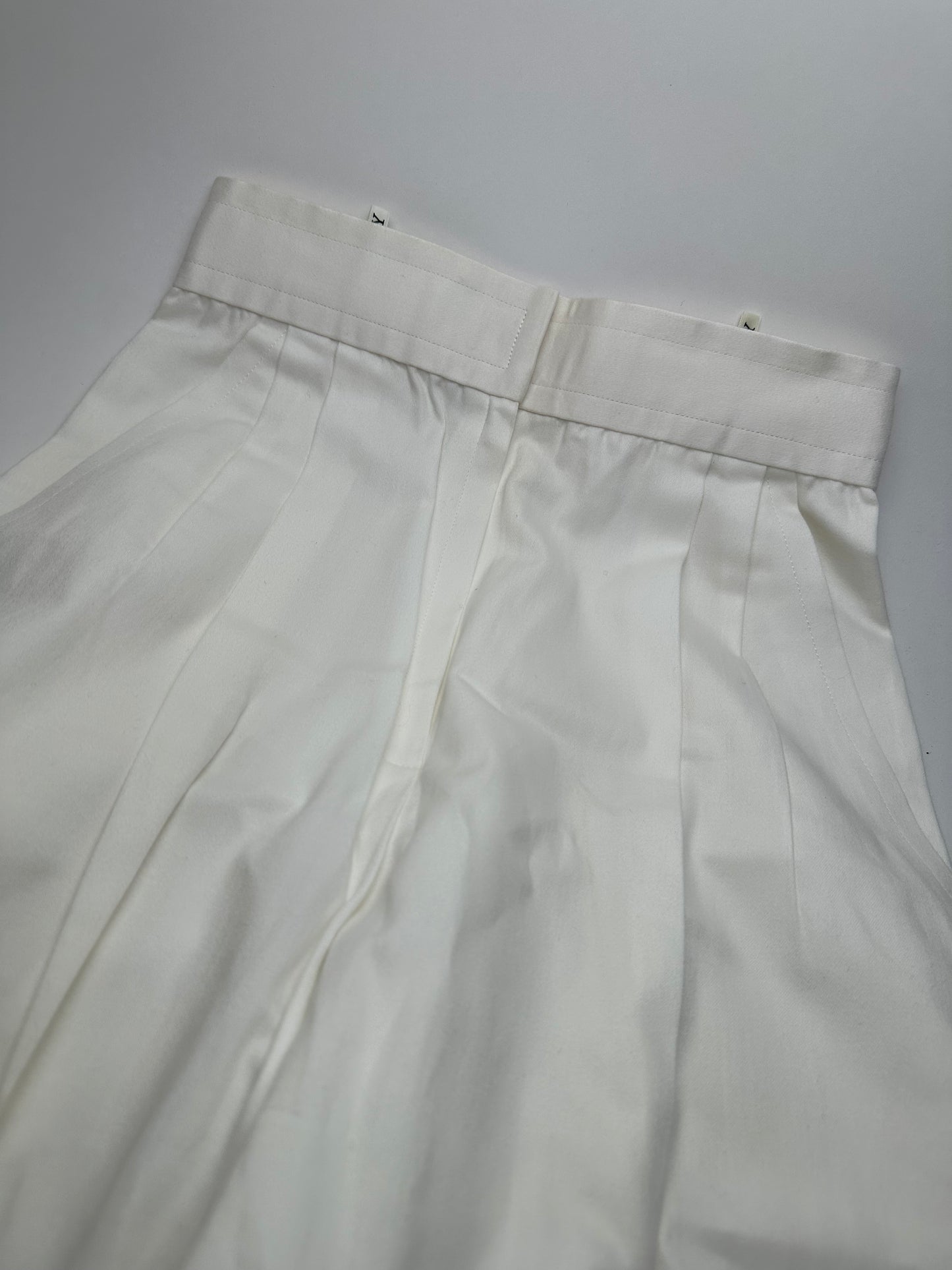 Vintage Givenchy Nouvelle Boutique Wide-Leg Cotton Trousers Ivory M