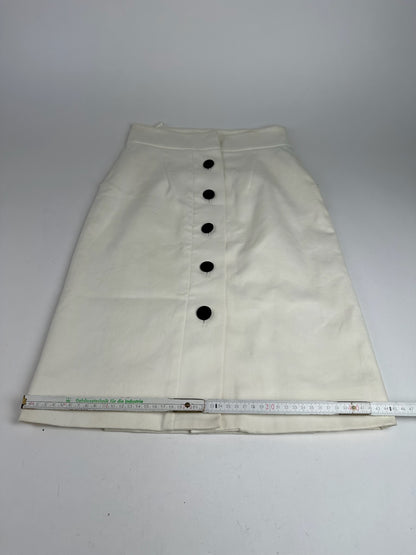 Vintage Long Gucci Canvas Skirt white