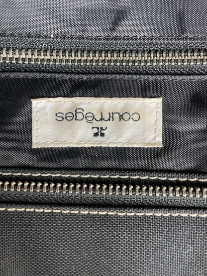 Vintage Courreges Canvas Leather Tote Black Tan