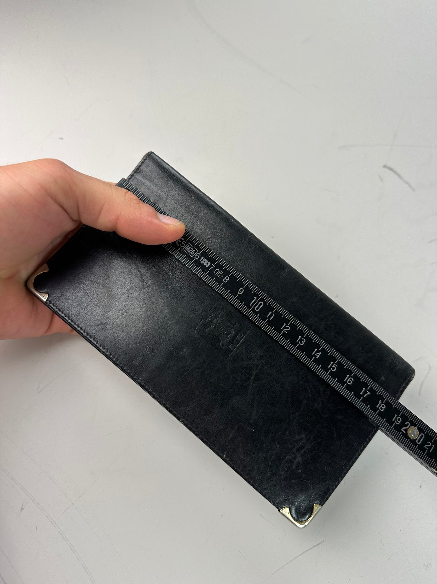 Vintage Celine Leather Wallet Black Gold