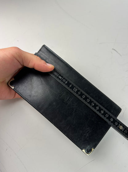 Vintage Celine Leather Wallet Black Gold