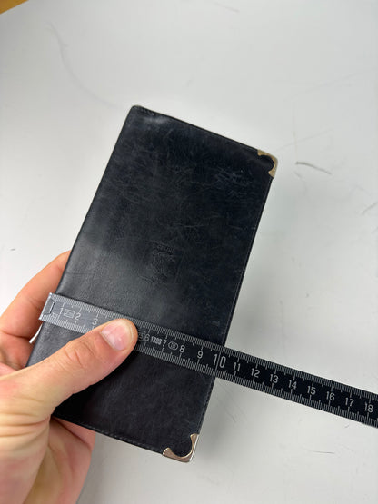 Vintage Celine Leather Wallet Black Gold