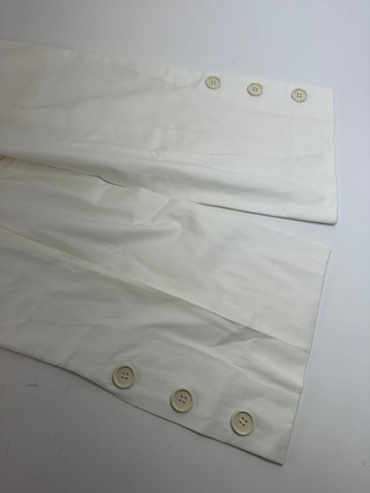 Vintage Givenchy Nouvelle Boutique Wide-Leg Cotton Trousers Ivory M