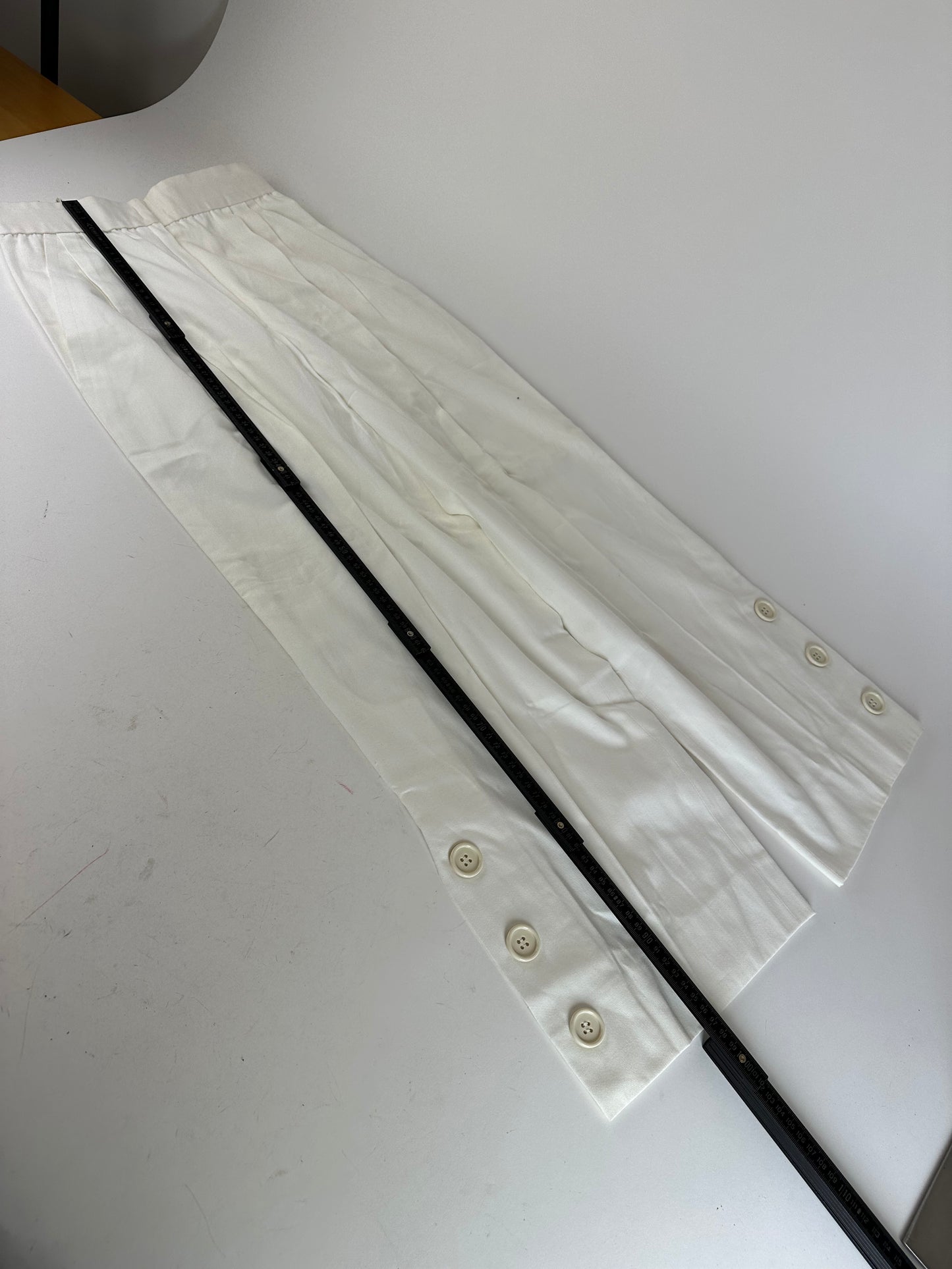 Vintage Givenchy Nouvelle Boutique Wide-Leg Cotton Trousers Ivory M