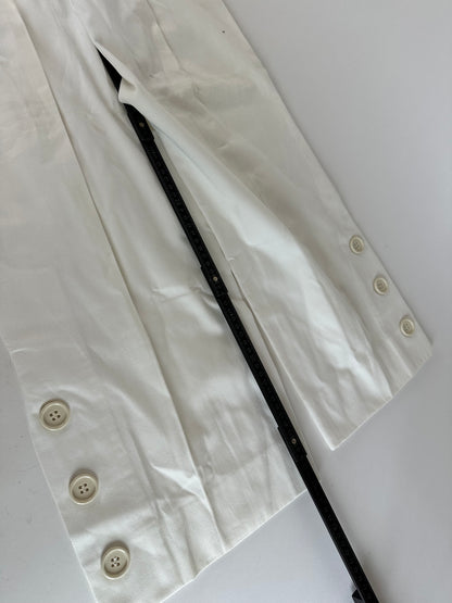 Vintage Givenchy Nouvelle Boutique Wide-Leg Cotton Trousers Ivory M