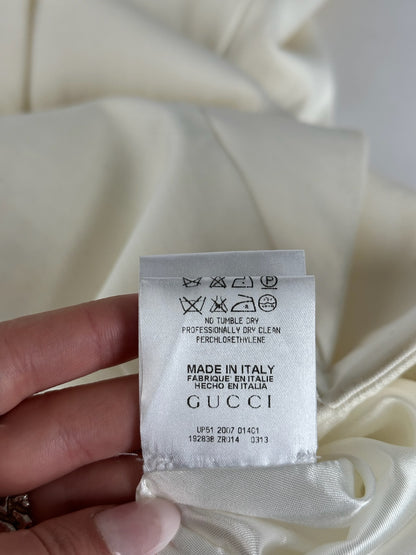 Vintage Long Gucci Canvas Skirt white