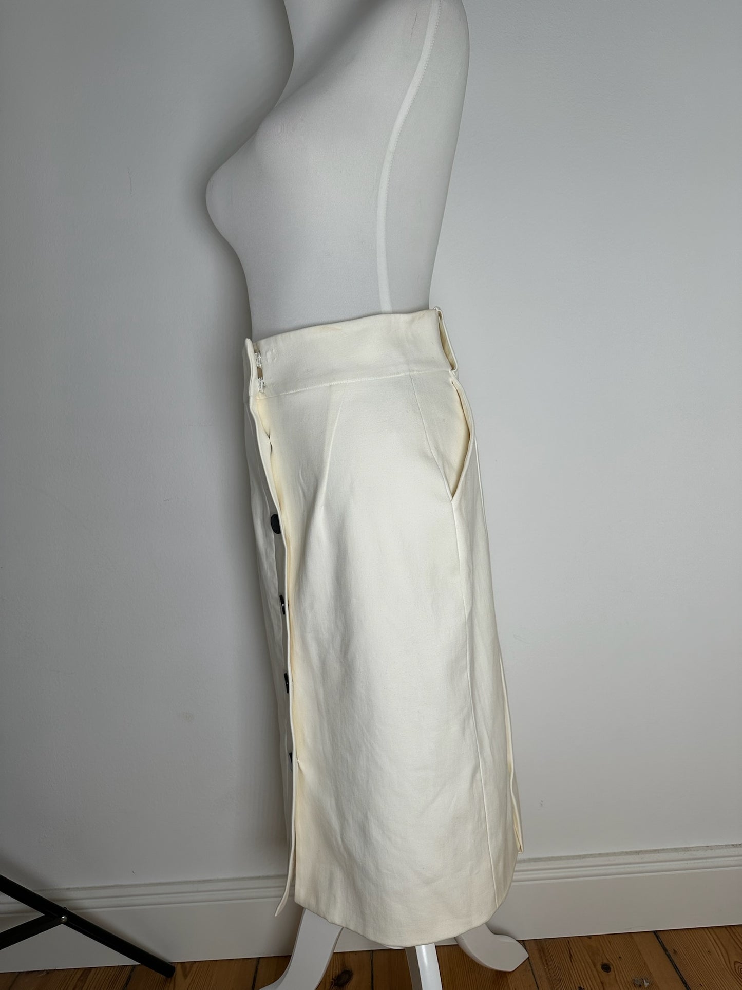 Vintage Long Gucci Canvas Skirt white
