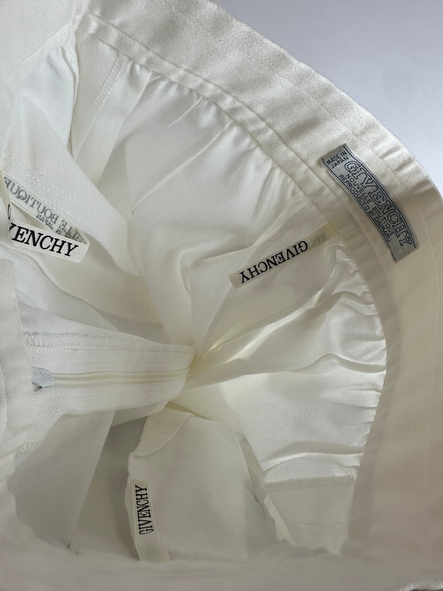 Vintage Givenchy Nouvelle Boutique Wide-Leg Cotton Trousers Ivory M