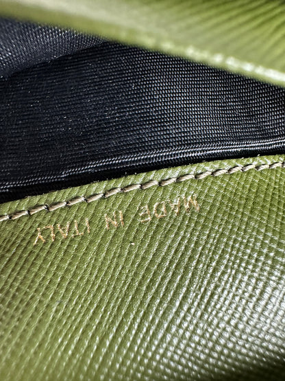 Vintage Marni Saffiano Leather Wallet Brown Blue Green