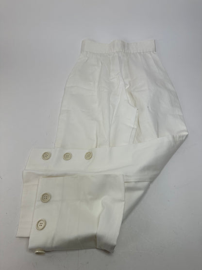 Vintage Givenchy Nouvelle Boutique Wide-Leg Cotton Trousers Ivory M