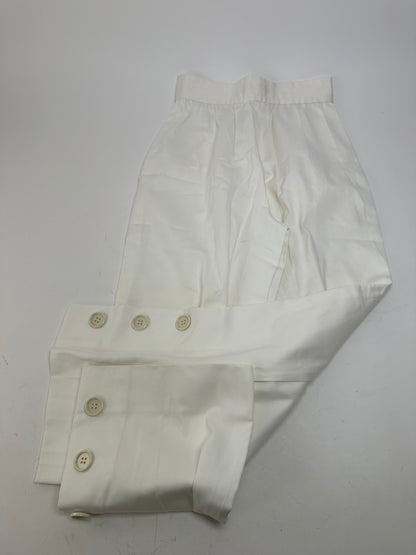 Vintage Givenchy Nouvelle Boutique Wide-Leg Cotton Trousers Ivory M