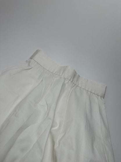 Vintage Givenchy Nouvelle Boutique Wide-Leg Cotton Trousers Ivory M