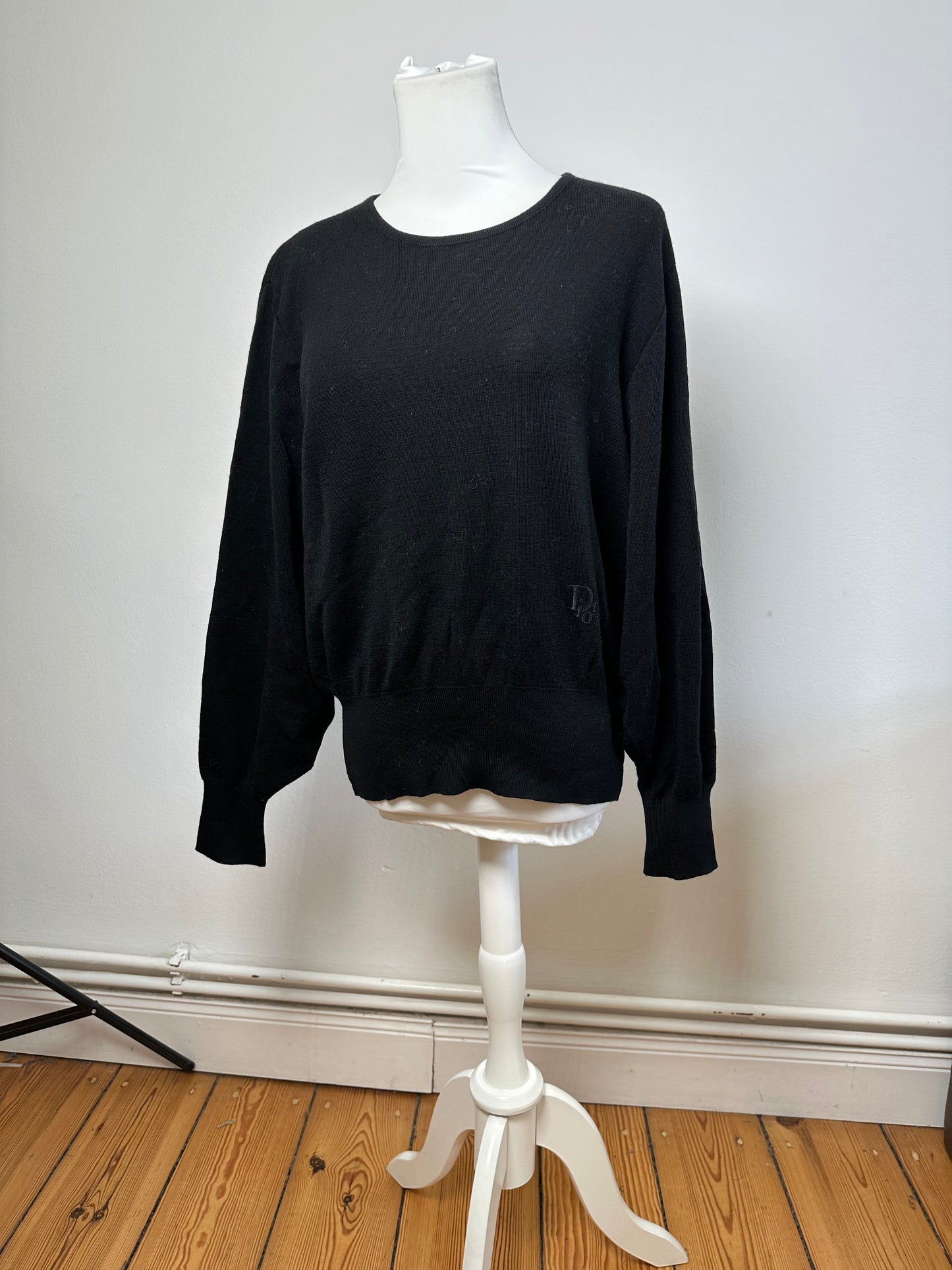 Vintage Dior Wool Sweater Black M