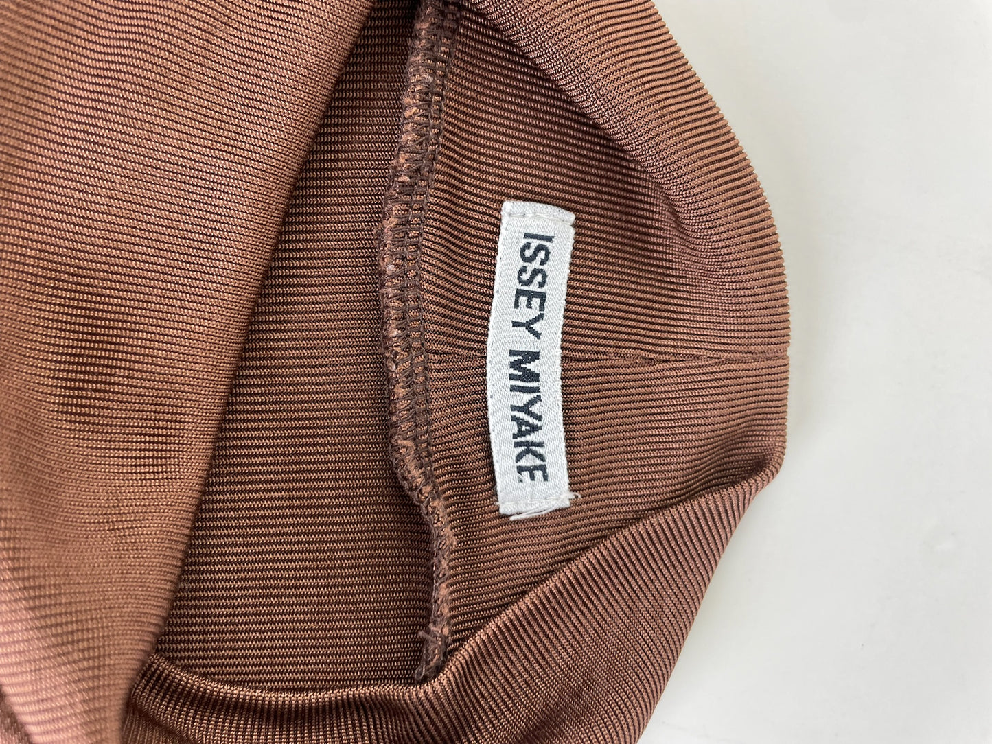 Vintage Issey Miyake Pleated Turtleneck Top Brown M
