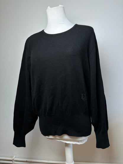 Vintage Dior Wool Sweater Black M