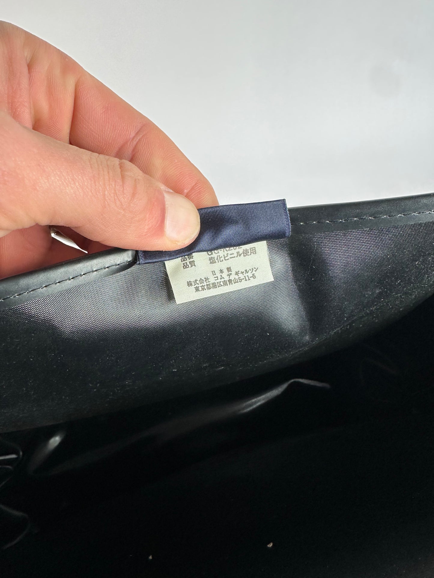 Vintage Comme des Garçons Patent Quilted Top-Handle Bag Black