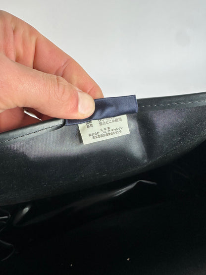 Vintage Comme des Garçons Patent Quilted Top-Handle Bag Black
