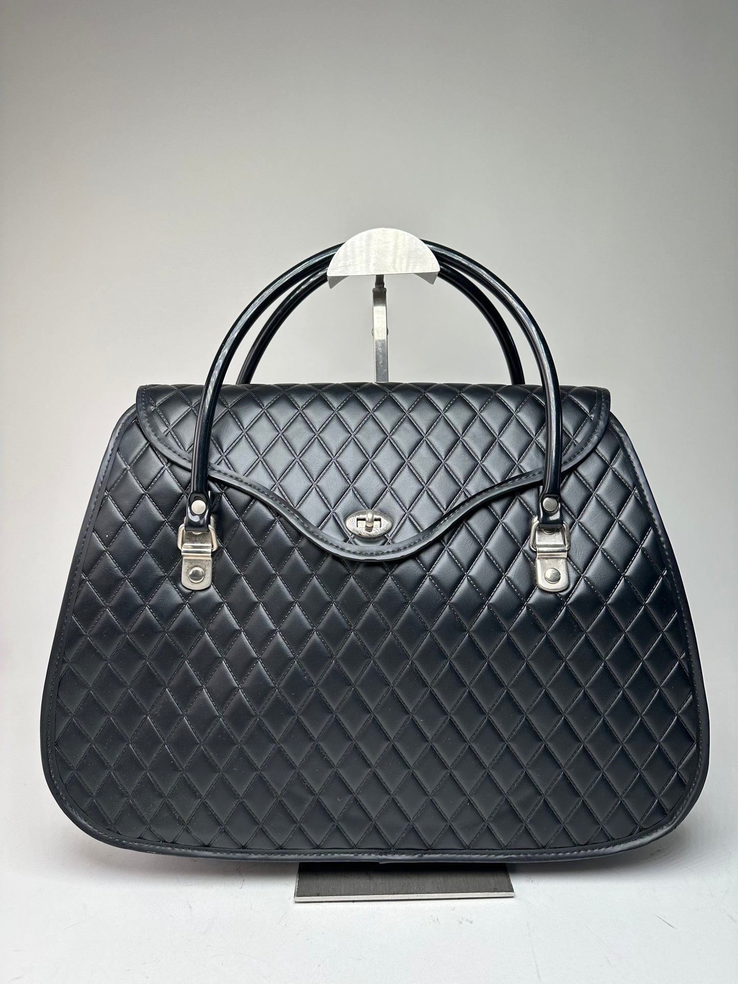 Vintage Comme des Garçons Patent Quilted Top-Handle Bag Black
