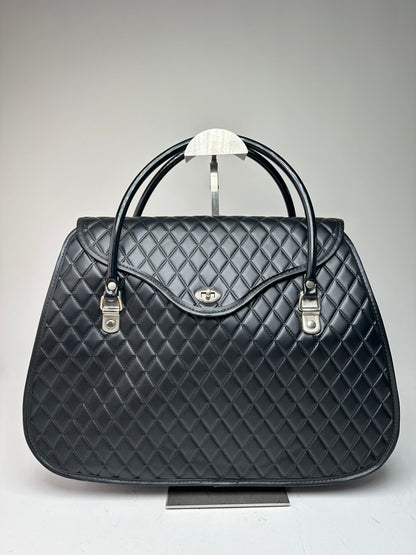 Vintage Comme des Garçons Patent Quilted Top-Handle Bag Black