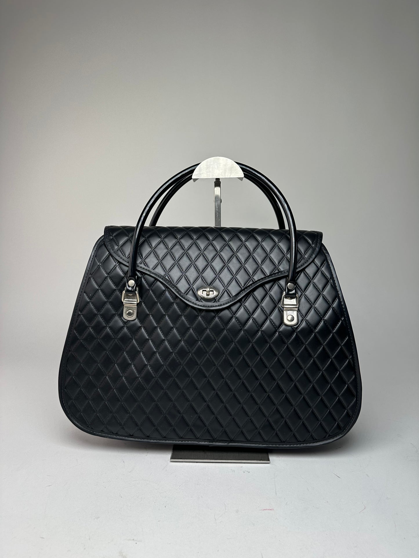 Vintage Comme des Garçons Patent Quilted Top-Handle Bag Black