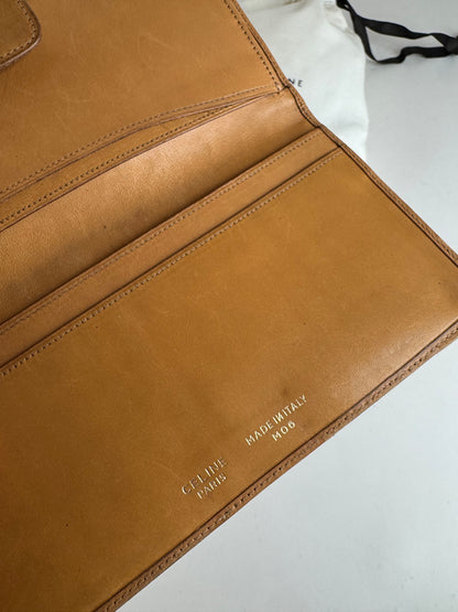 Vintage Celine Paris Triomphe Leather Wallet beige