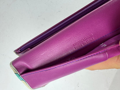 Vintage Emilio Pucci Blue White Green Leather Wallet